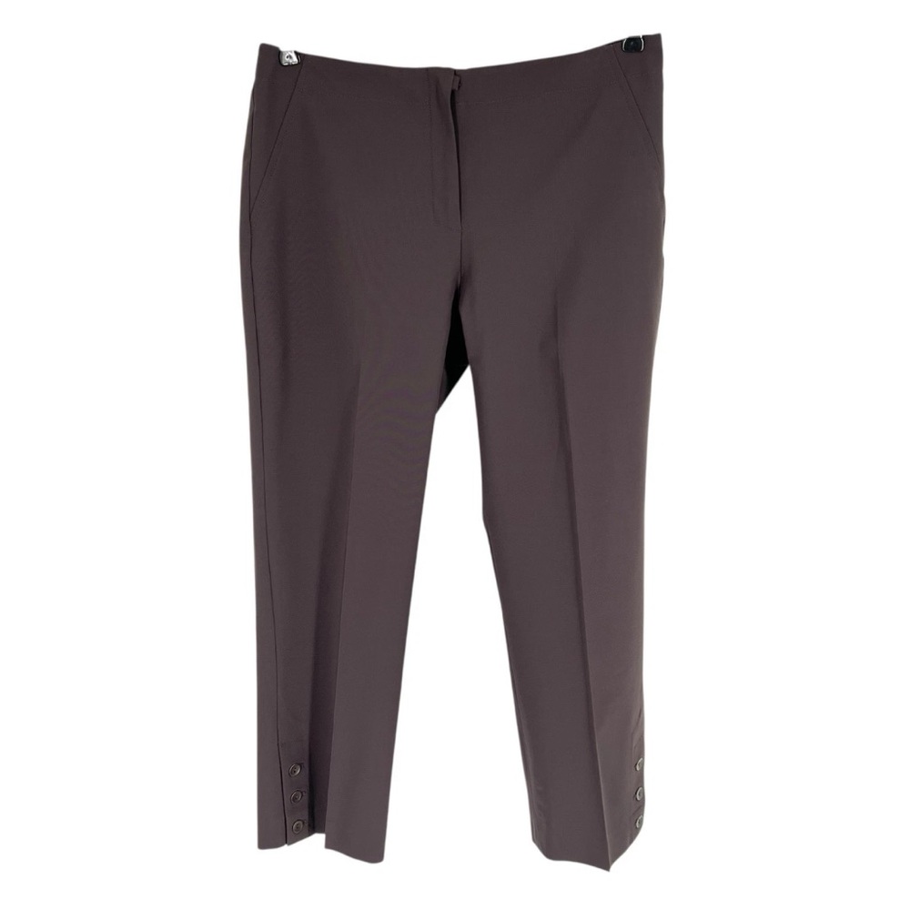 Peace of Cloth Cropped Pants Womens Size 6 Brown Stretch Weave Button Hem